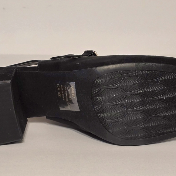 POP Womens 10 M Black Faux Suede Zaviera Mary Jane Heels NIB - Picture 6 of 6